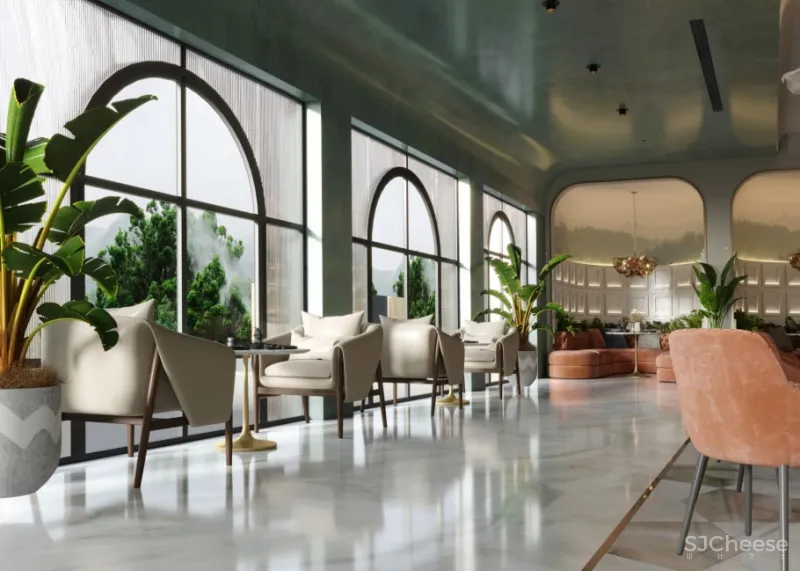 撞色餐厅唤醒疲惫味蕾