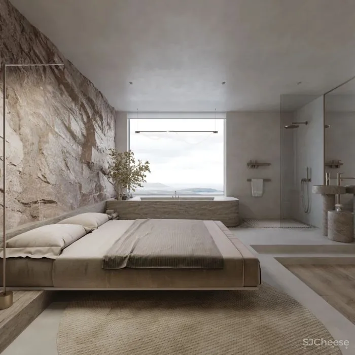 一整面毛石墙,粗犷更有格调