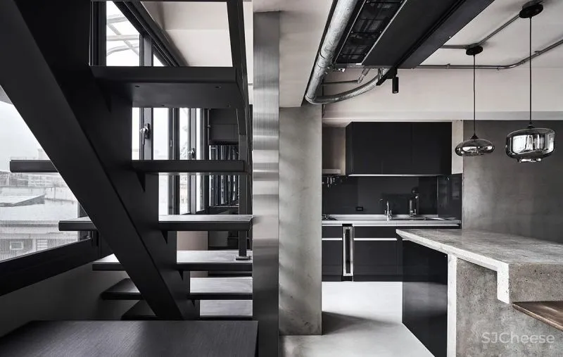 132㎡工业风Loft，玻璃材质、大中岛、独立衣帽间...打造职住一体的家！