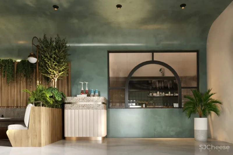 撞色餐厅唤醒疲惫味蕾