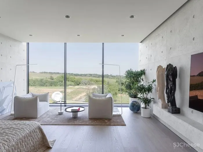 致敬安藤忠雄!5000㎡极简豪宅,用3万吨土“垫高“5米,只为看个风景?