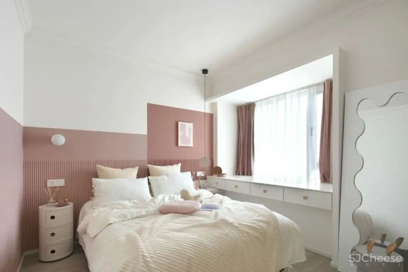 奶油白、仙橘粉、弧形窗……少女与猫的80㎡仙气小两居,美得过分了!