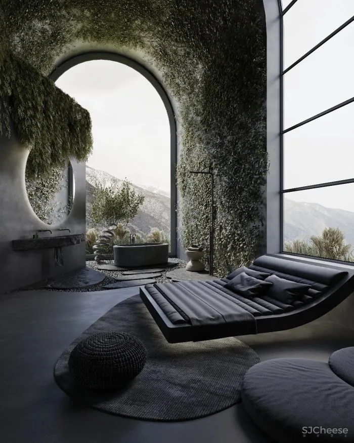 一整面毛石墙,粗犷更有格调