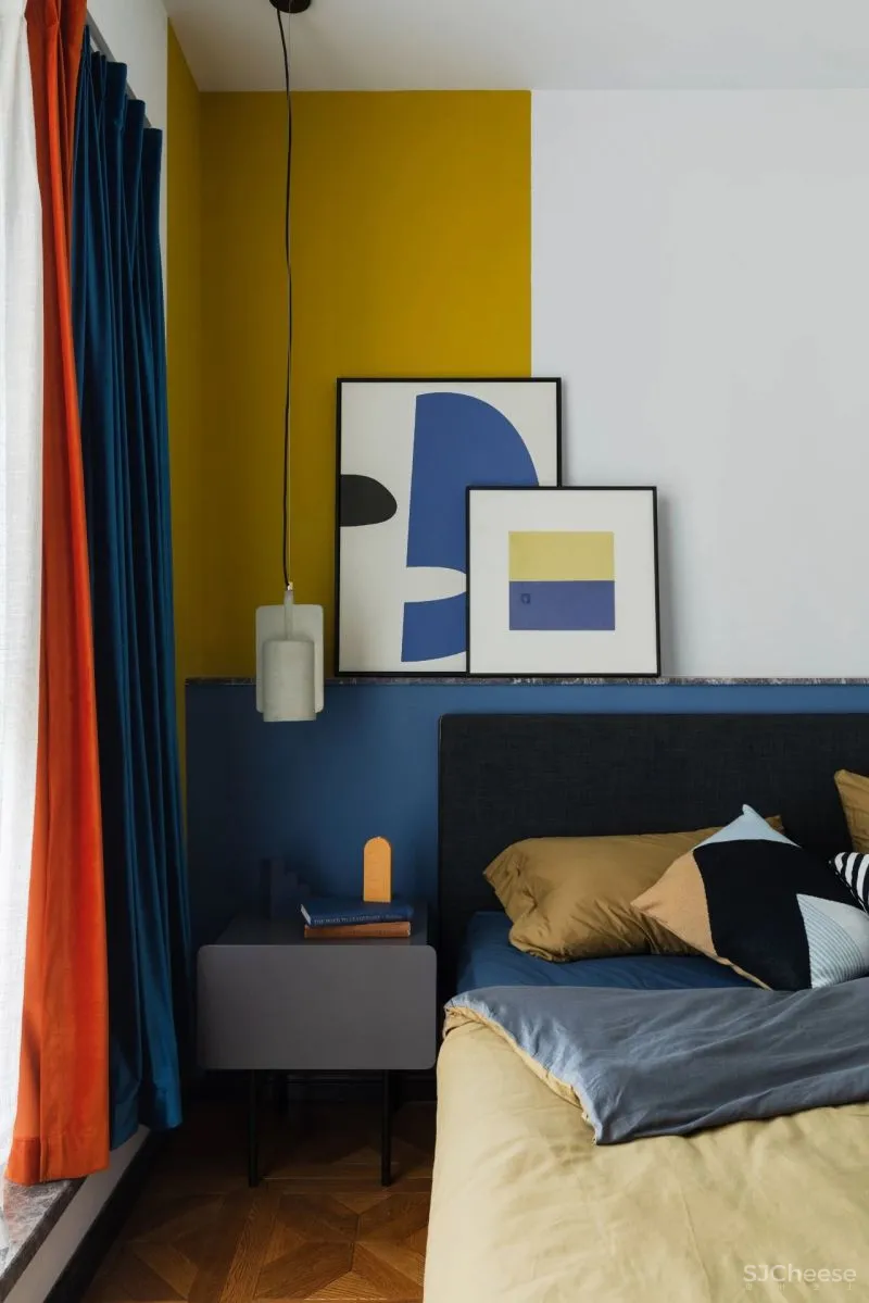 屋主审美太仙了!121m²蓝 黄大胆撞色!精致又实用!