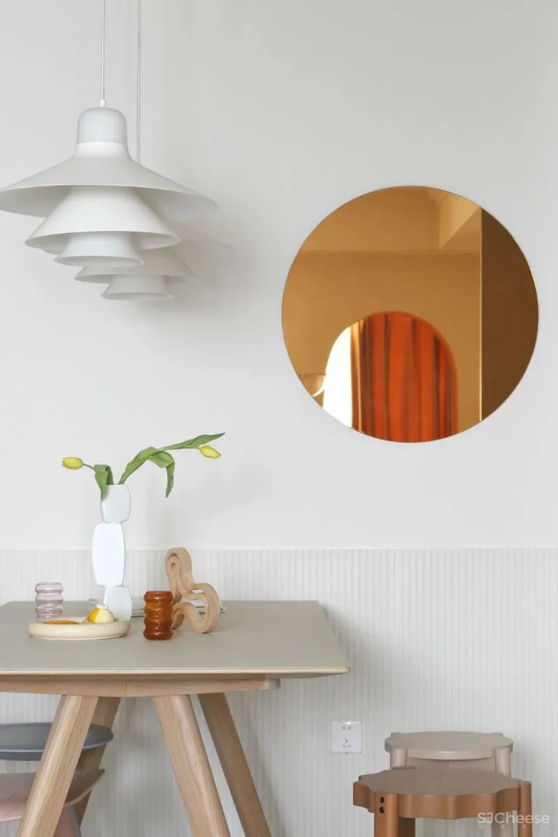 奶油白、仙橘粉、弧形窗……少女与猫的80㎡仙气小两居,美得过分了!