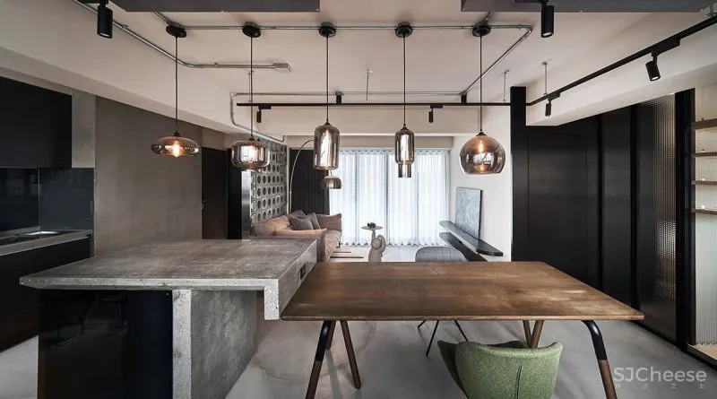 132㎡工业风Loft，玻璃材质、大中岛、独立衣帽间...打造职住一体的家！