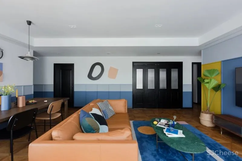 屋主审美太仙了!121m²蓝 黄大胆撞色!精致又实用!