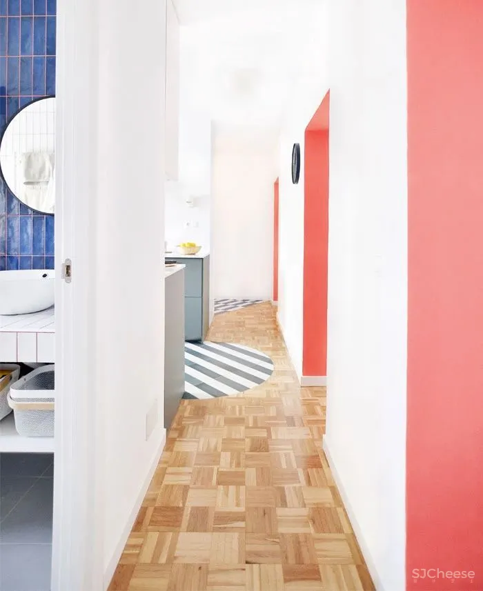 将几种色彩通过不同的材质表现出来,这个新旧结合的家清新又活力