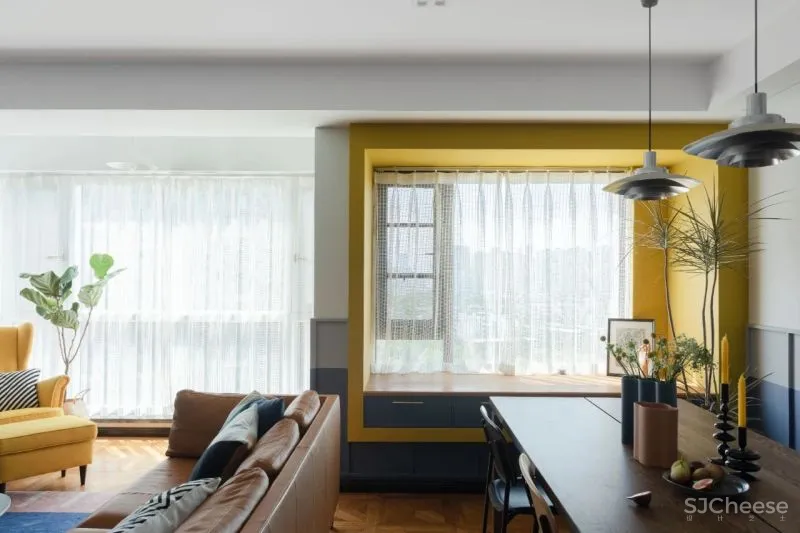 屋主审美太仙了!121m²蓝 黄大胆撞色!精致又实用!