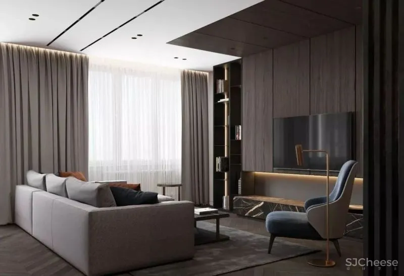 高级灰携手胡桃木，弹奏家居装饰新篇章