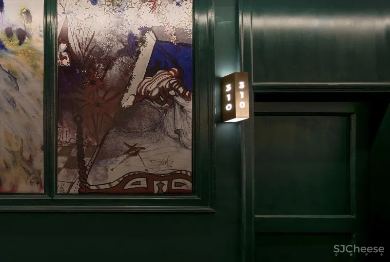 灰绿色 金属感,复古风精品酒店 泛域设计