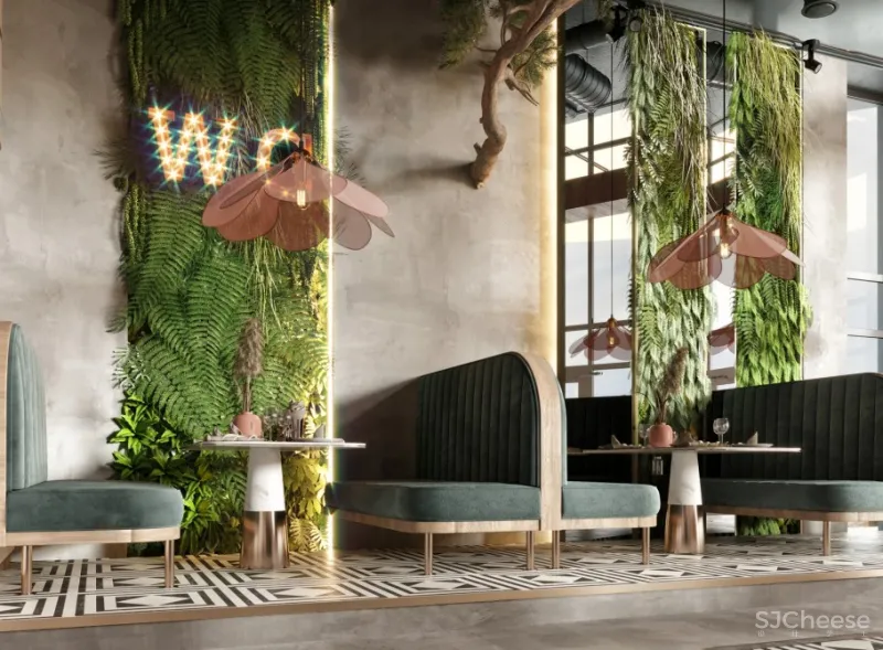 撞色餐厅唤醒疲惫味蕾