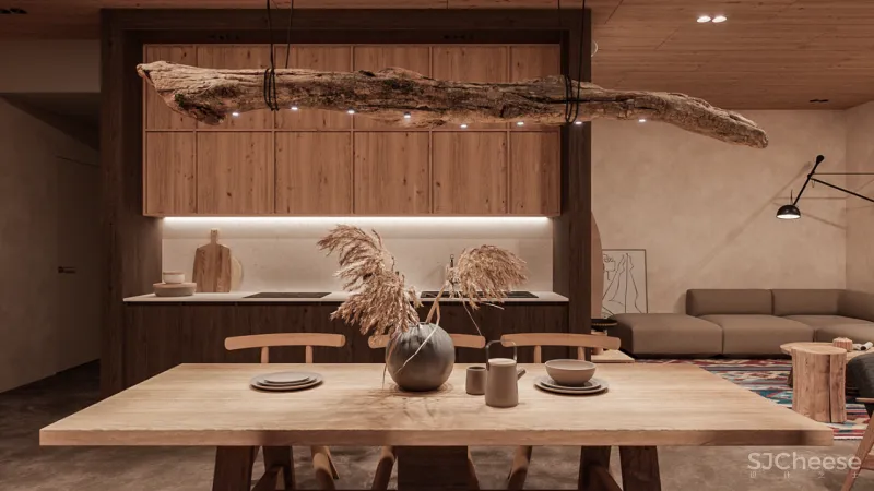 90㎡原木风设计,每一块木头都有它的脾气!