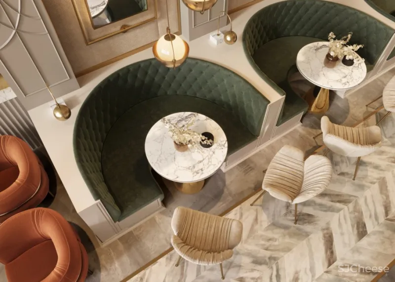 撞色餐厅唤醒疲惫味蕾