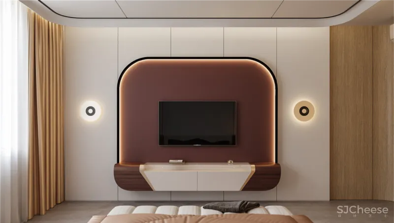 138㎡ 两室一厅,全弧形家居空间连墙面都做成曲线!