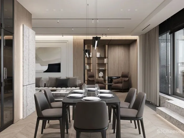 190㎡三居室,简练的舒适感!