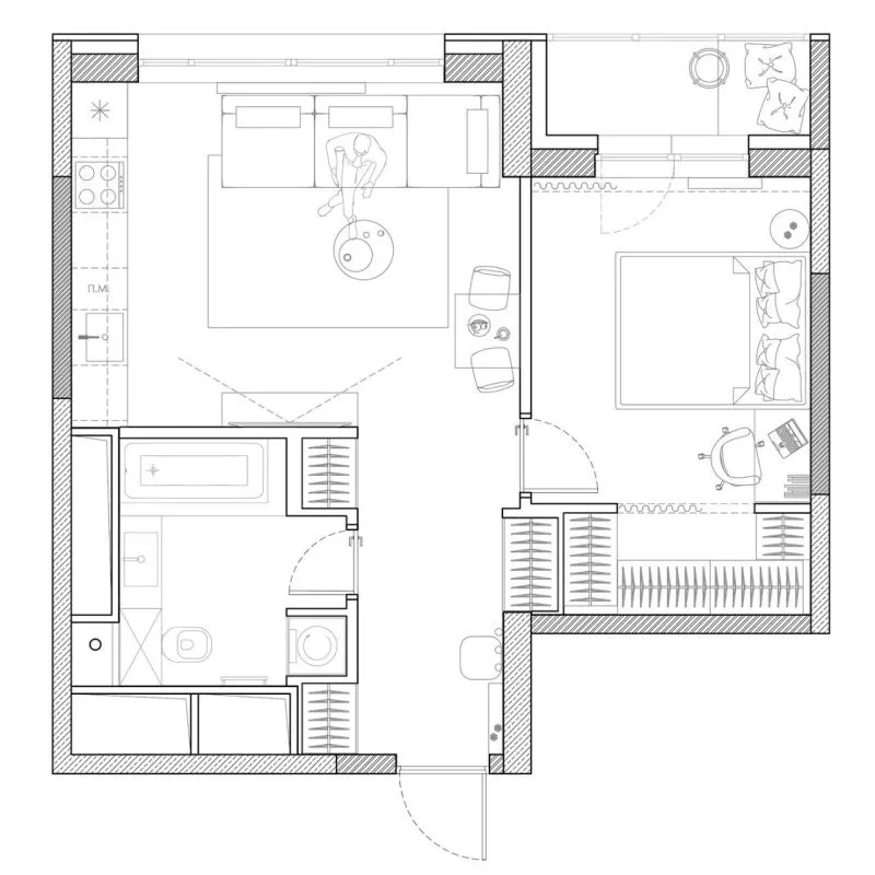 天然质感公寓,暗藏小户型的生活哲学!