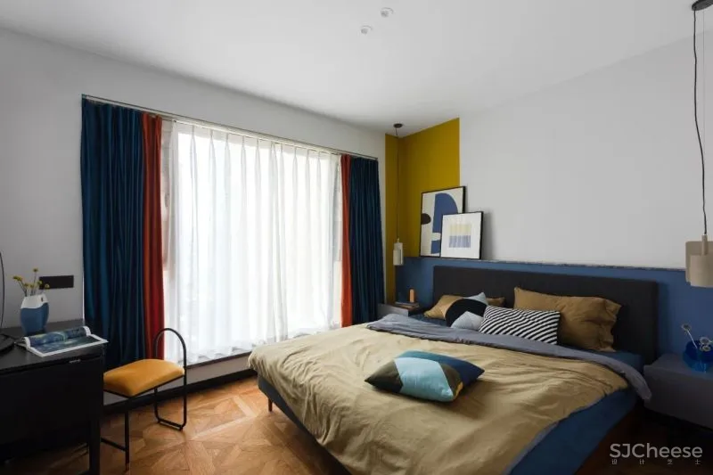 屋主审美太仙了!121m²蓝 黄大胆撞色!精致又实用!