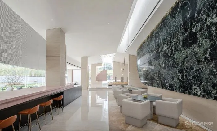 在白色盒子的建筑中进行一场华丽的逐光游戏