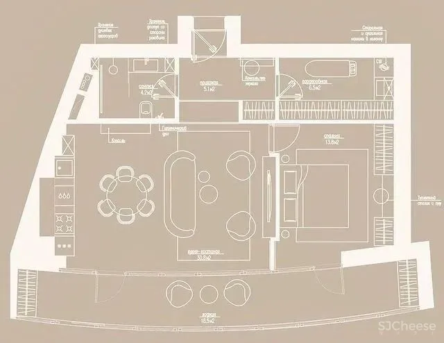 65㎡禁欲主义单身公寓,优雅与克制的协调!