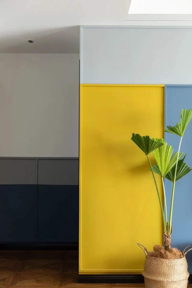 屋主审美太仙了!121m²蓝 黄大胆撞色!精致又实用!