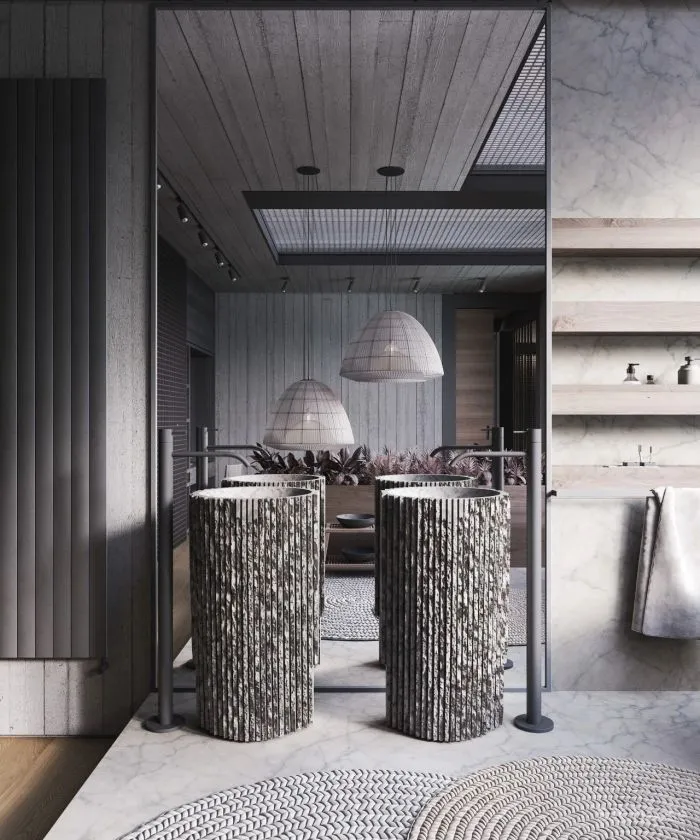 一整面毛石墙,粗犷更有格调