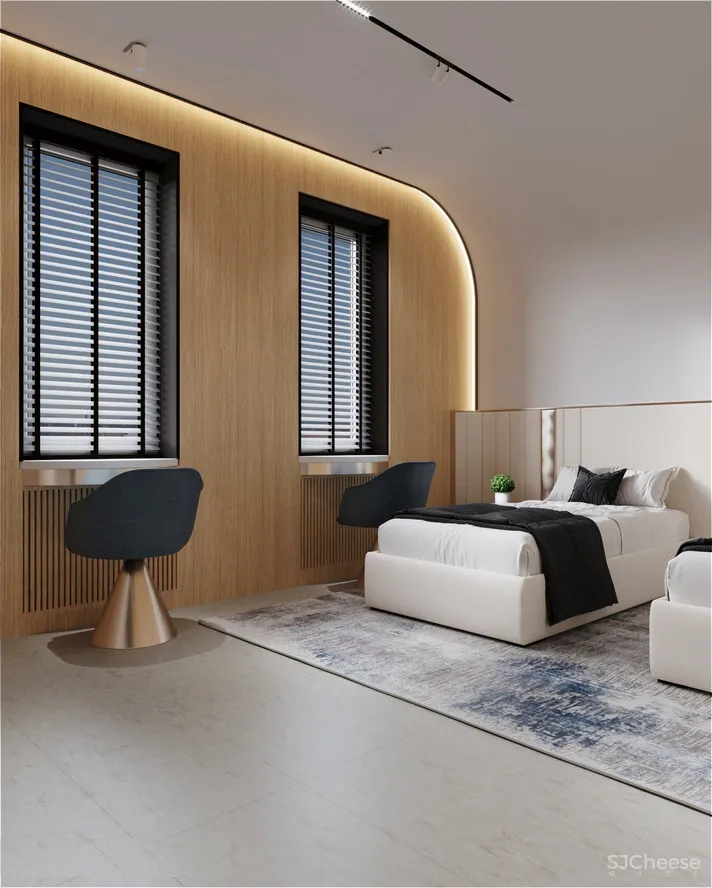 138㎡ 两室一厅,全弧形家居空间连墙面都做成曲线!