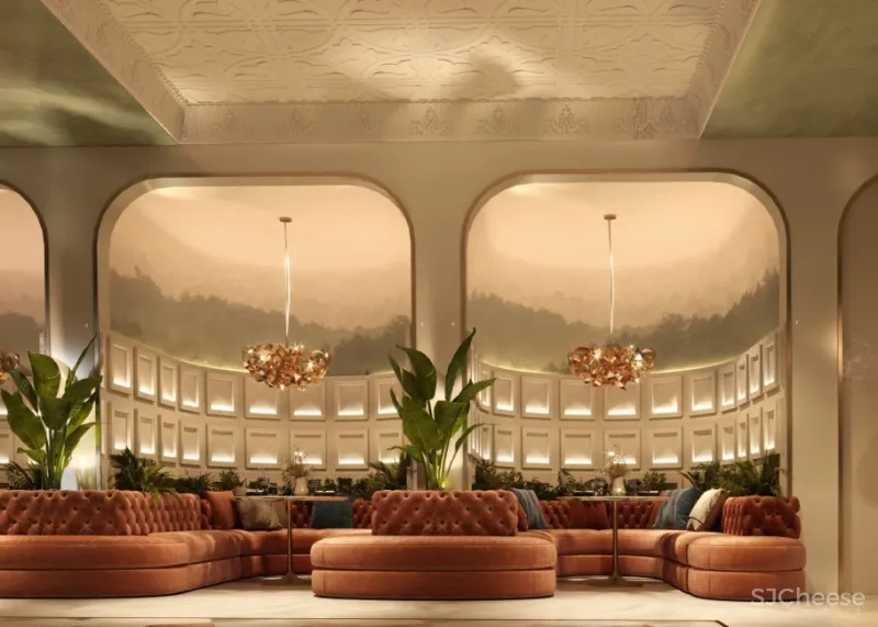 撞色餐厅唤醒疲惫味蕾