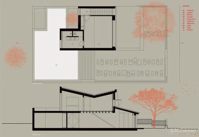 PF Architecture Studio 以中世纪蝶形屋顶为扩建设计的海边别墅