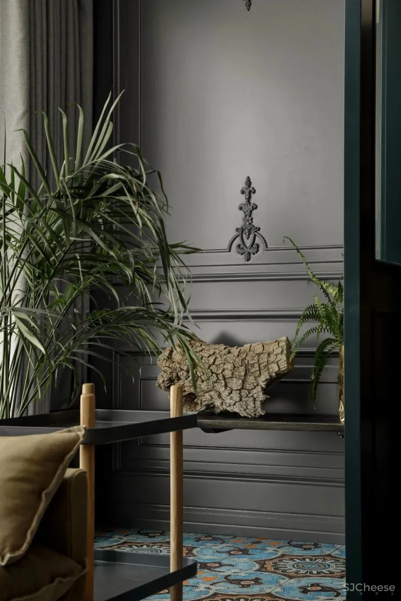 100㎡“胶片质感”的家,小吧台、取景框、大胆撞色...摩登又复古!