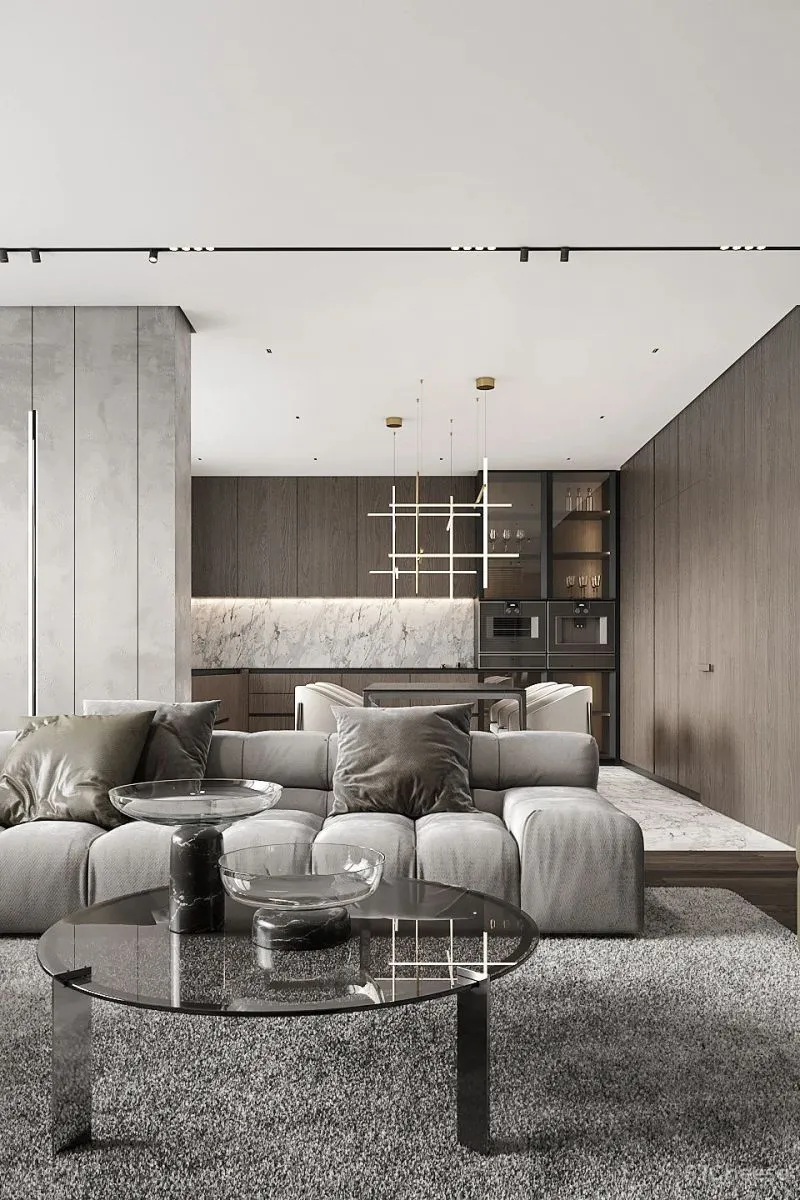 157㎡ 高颜值的男性空间,客厅太抢眼了!