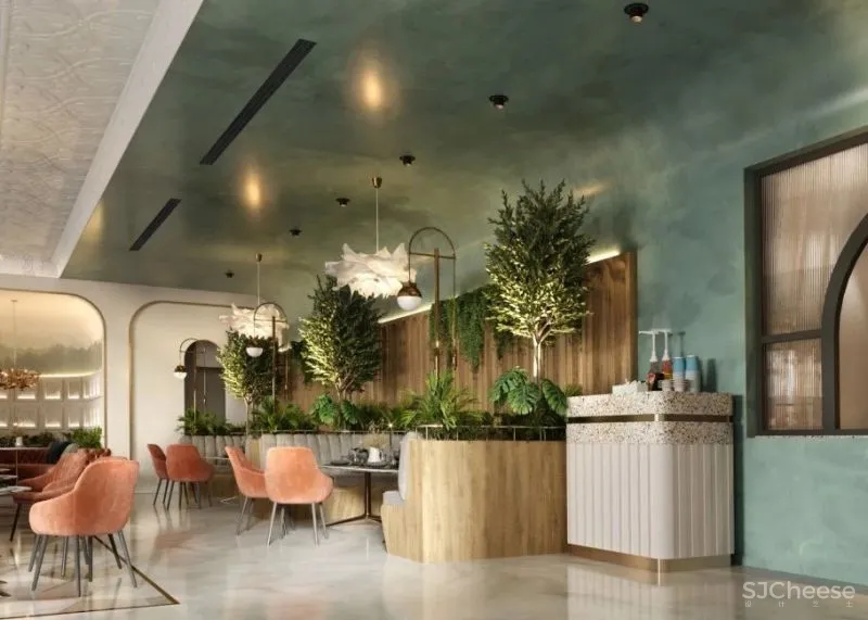 撞色餐厅唤醒疲惫味蕾