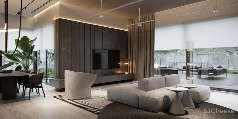 196m²别墅设计,柔和的灯光,让空间更显温暖