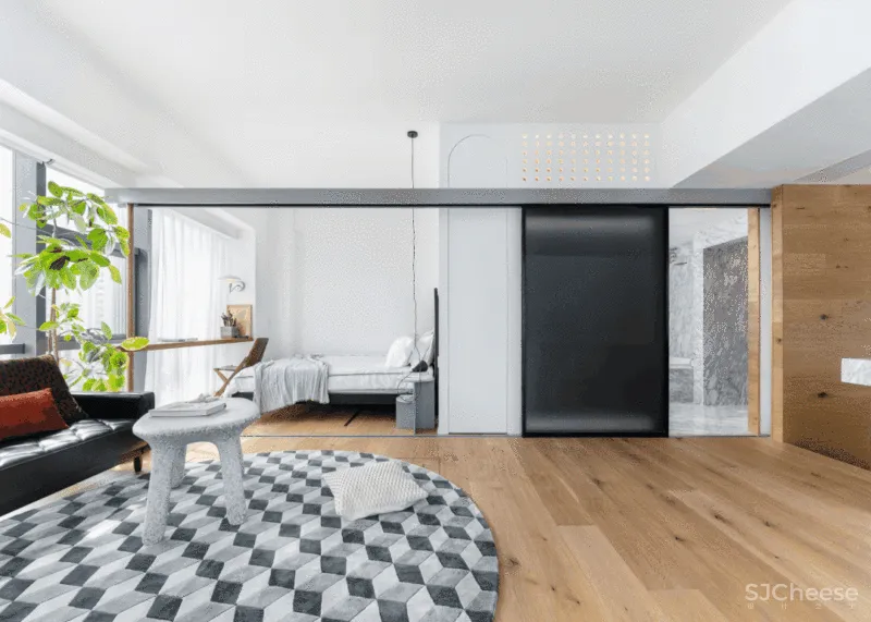 设计师独居51㎡,超大玻璃墙,卧室能隐身,地板能收纳!真·迷你豪宅!