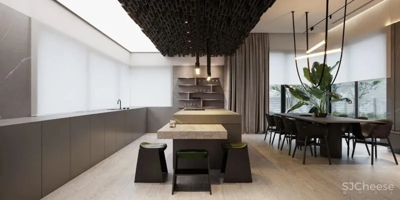 196m²别墅设计,柔和的灯光,让空间更显温暖