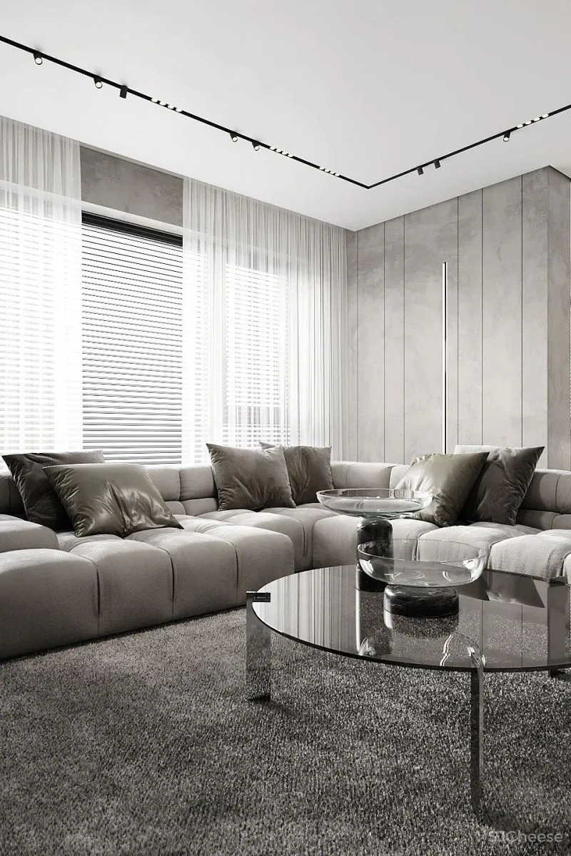 157㎡ 高颜值的男性空间,客厅太抢眼了!