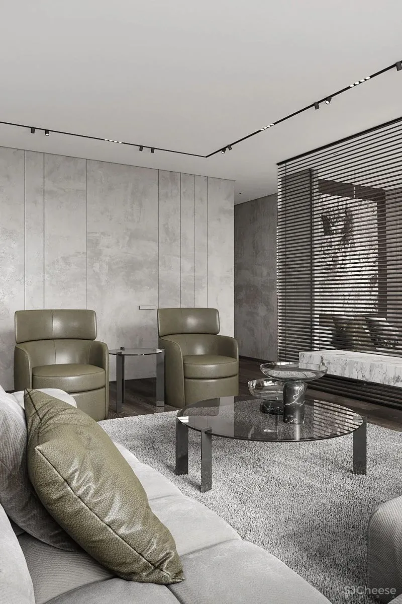 157㎡ 高颜值的男性空间,客厅太抢眼了!