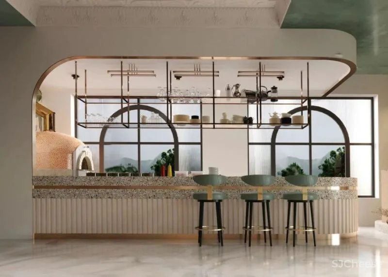 撞色餐厅唤醒疲惫味蕾