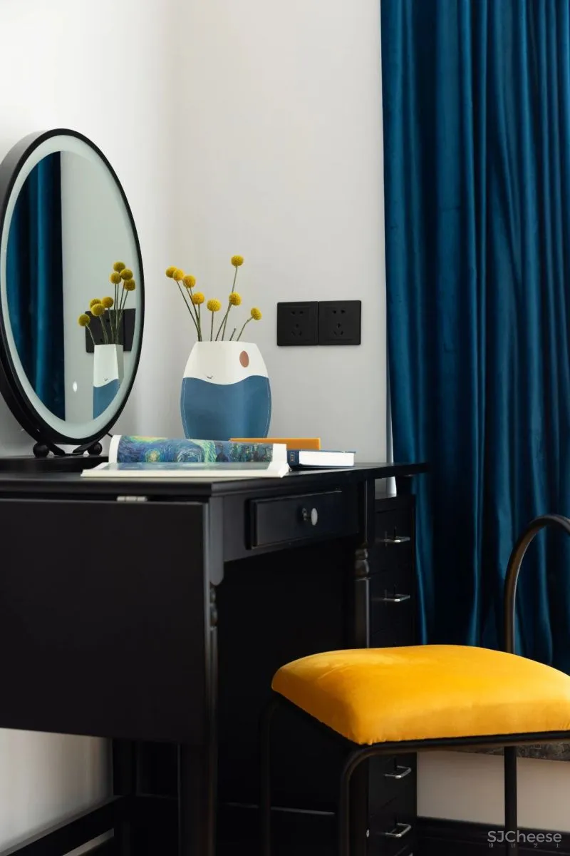 屋主审美太仙了!121m²蓝 黄大胆撞色!精致又实用!