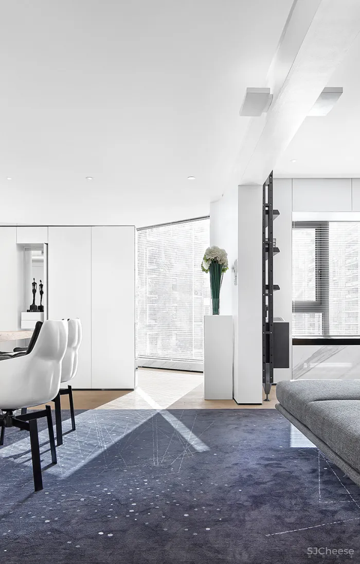 200㎡ 开放式大平层,极简黑白灰 · 讲述留白的艺术!