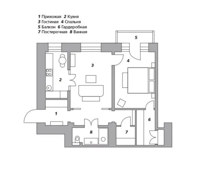 沐浴在阳光下安静温暖的莫斯科老房子中的时尚公寓
