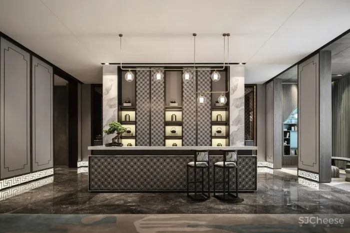 以《千里江山图》为灵感,打造生活与美学并存的空间。