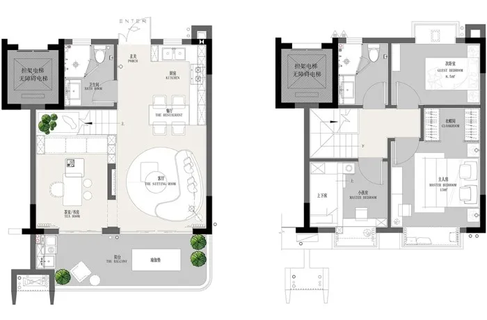 EHOO易虎设计 | 北海彰泰白鹭湾叠墅中叠样板间