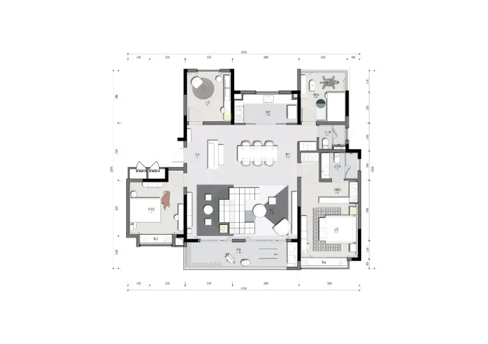 生活的自然都市诗歌,合肥翡翠天际166户型样板间 / 羽果设计