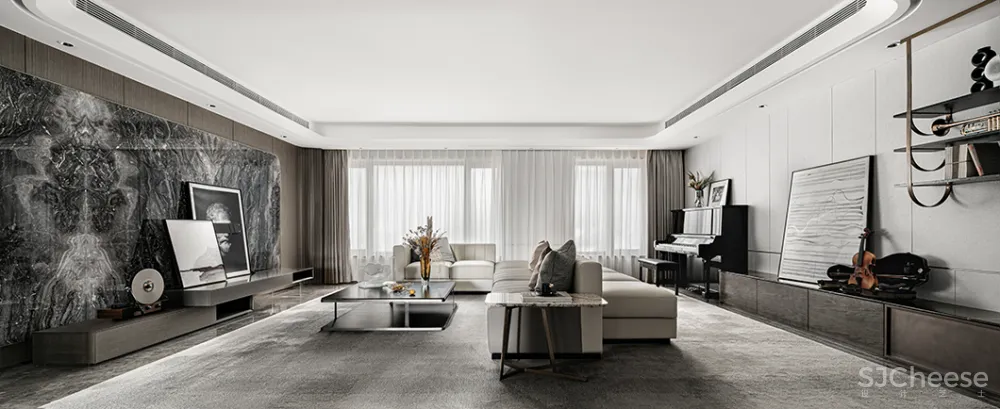 新作丨 SHD山禾设计:180㎡简约大平层,风雅气度,豪宅生活!