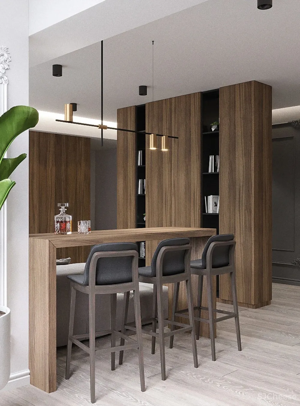 60㎡新古典主义精致公寓，黑白卧室太高级了！