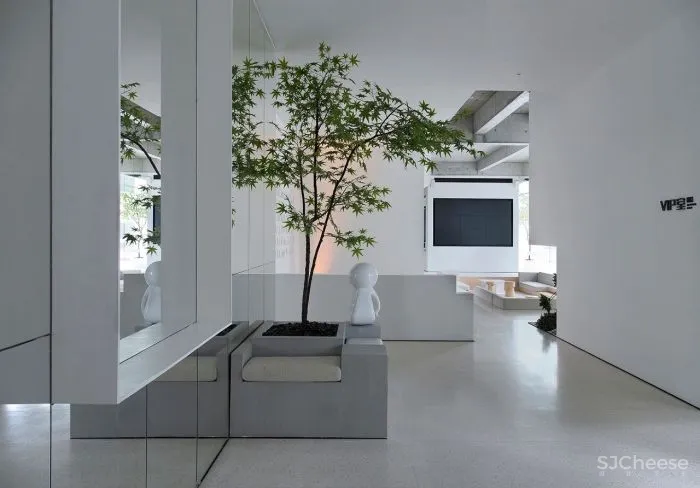 凯佳.江南里售楼中心当代简雅的艺术通感,寓意着未来城居的风向标