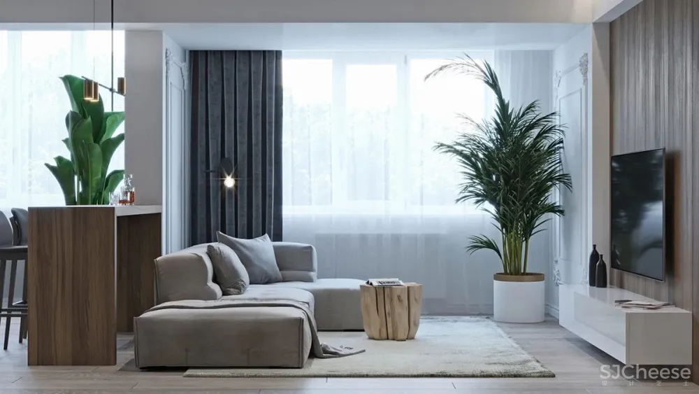 60㎡新古典主义精致公寓，黑白卧室太高级了！