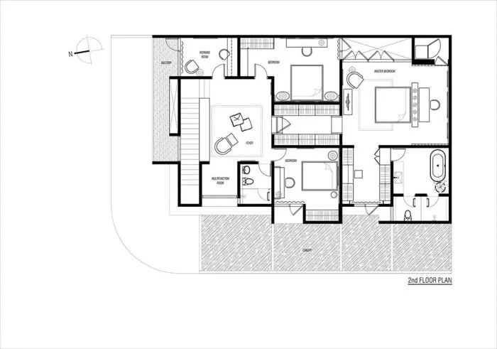 和谐且愉快的空间体验丨J住宅