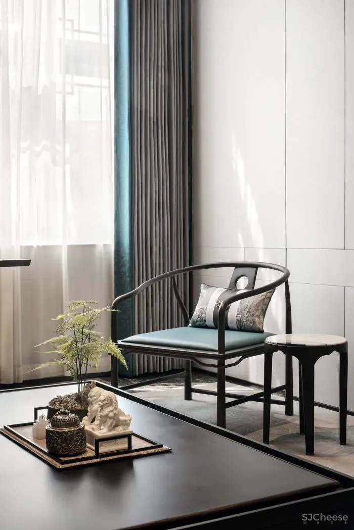 以《千里江山图》为灵感,打造生活与美学并存的空间。